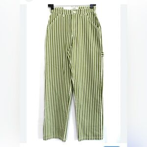 Cotton On Green Striped Carpenter Jeans
